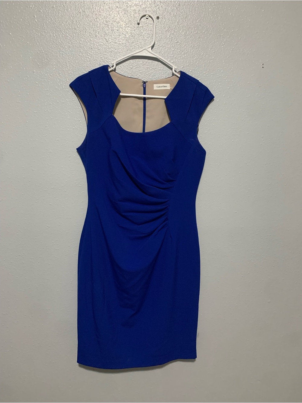 Calvin Klein Cobalt Blue Cap Sleeve Sheath Dress